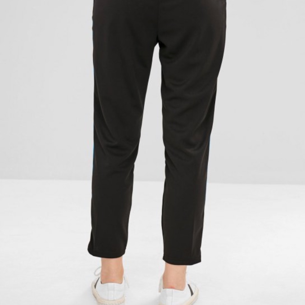 Colorful Stripes Straight Pants - Black L - Picture 5 of 5